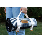 Roll-Up Picnic Blanket in Recycled Polyester, 60 x 50 Inches Laser Engraving - Black & White Stripes - View 4