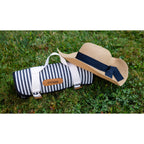 Roll-Up Picnic Blanket in Recycled Polyester, 60 x 50 Inches Laser Engraving - Black & White Stripes - View 5