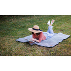 Roll-Up Picnic Blanket in Recycled Polyester, 60 x 50 Inches Laser Engraving - Black & White Stripes - View 6
