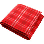 Roll-Up Plaid Fleece Throw, 50 x 60 Inches Full Color - Red - Angled