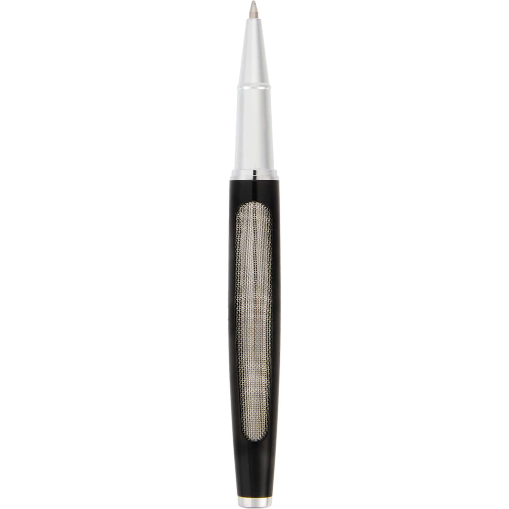 Rollerball Pen in 91% Recycled Stainless Steel - Black - Cap