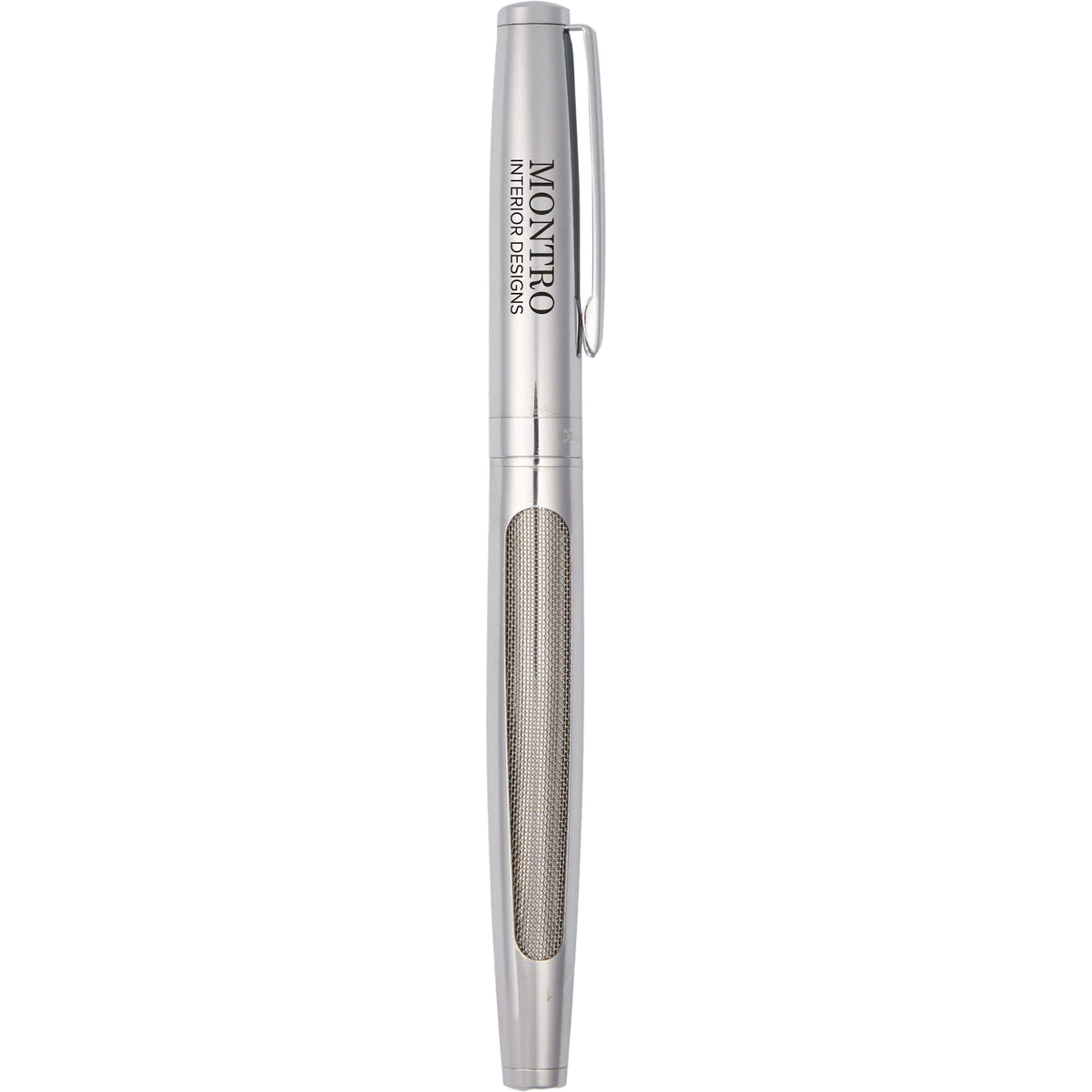 Rollerball Pen in 91% Recycled Stainless Steel Laser Engraving - Silver - Front