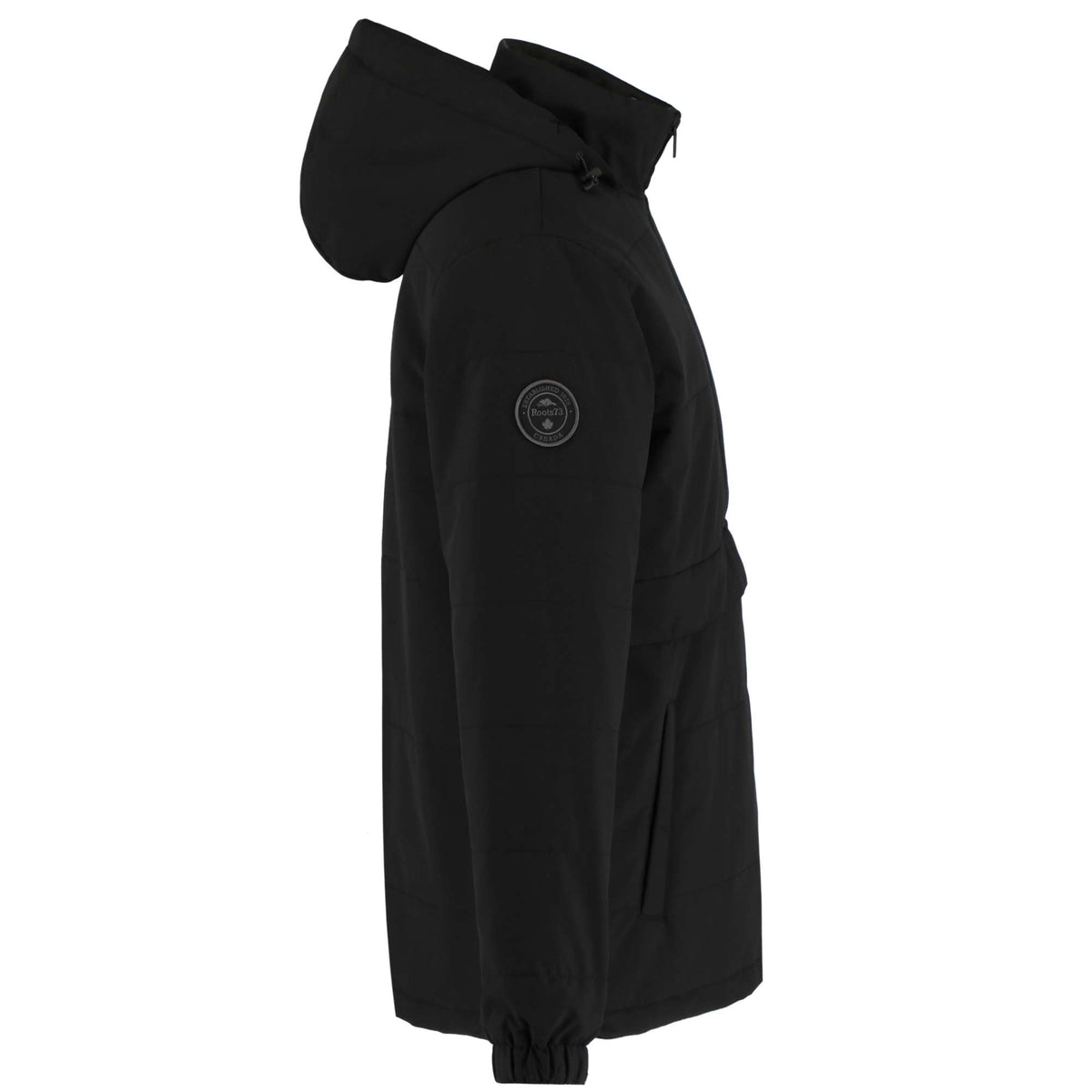 Roots73 Albany Insulated Half Zip Pullover, Unisex Laser Engraving - Black - Right Side