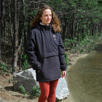 Roots73 Albany Insulated Half Zip Pullover, Unisex Transfer - Black - On Model