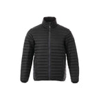 Roots73 Beechriver Lightweight Down Puffer Jacket for Men Embroidery - Black - Front Flat