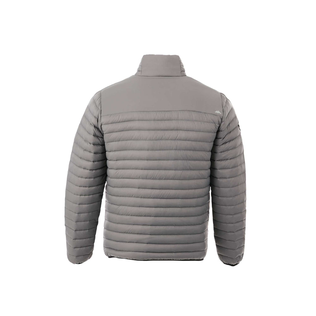 Roots73 Beechriver Lightweight Down Puffer Jacket for Men Embroidery - Quarry - Back Flat