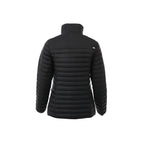 Roots73 Beechriver Lightweight Down Puffer Jacket for Women Embroidery - Black - Flat