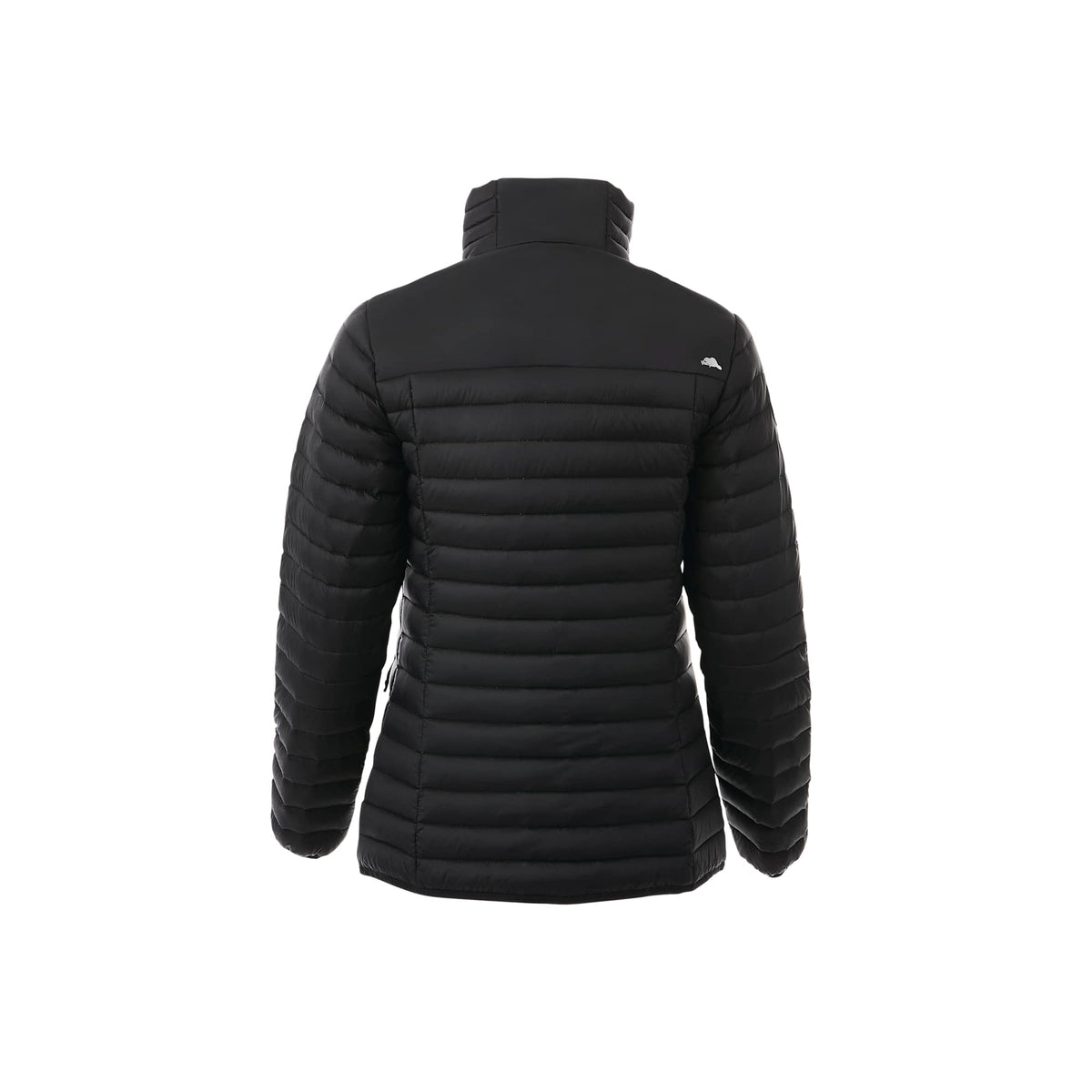 Roots73 Beechriver Lightweight Down Puffer Jacket for Women Embroidery - Black - Flat