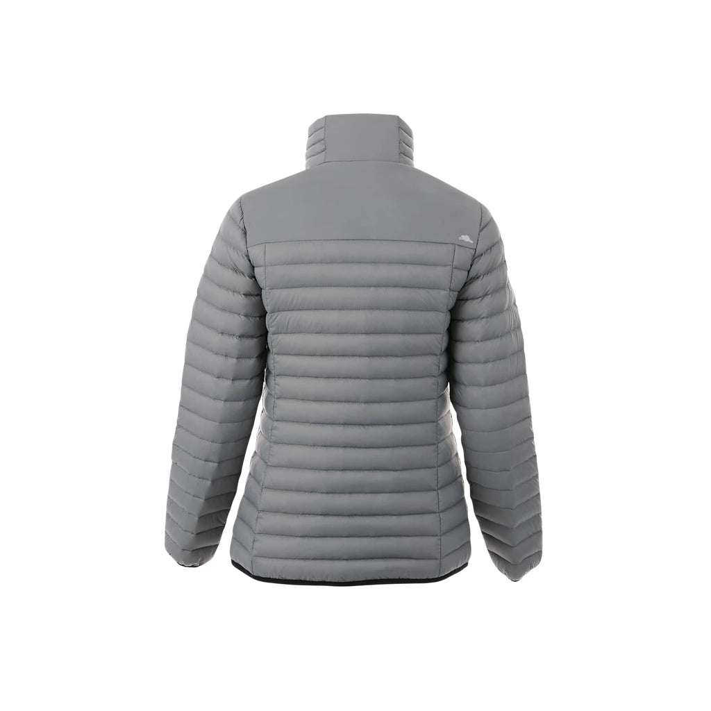 Roots73 Beechriver Lightweight Down Puffer Jacket for Women Embroidery - Quarry - Flat