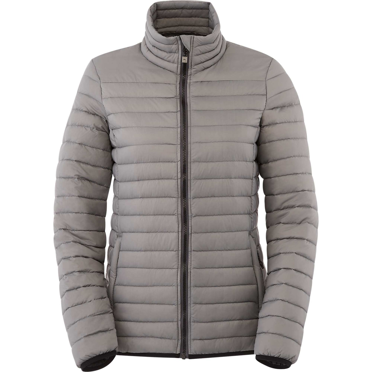 Roots73 Beechriver Lightweight Down Puffer Jacket for Women Embroidery - Quarry - Front