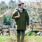 Roots73 Bridgewater Insulated Waterproof Parka for Men Embroidery - Loden - Front On Model