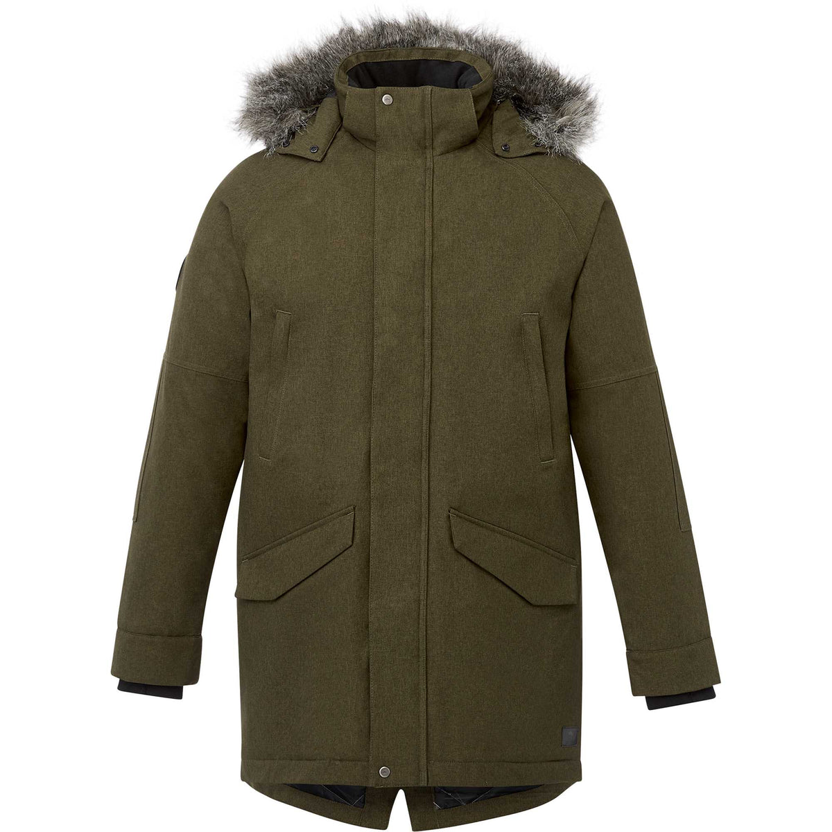 Roots73 Bridgewater Insulated Waterproof Parka for Men Embroidery - Loden - Front