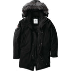 Roots73 Bridgewater Insulated Waterproof Parka for Men Laser Engraving - Black - Front Flat