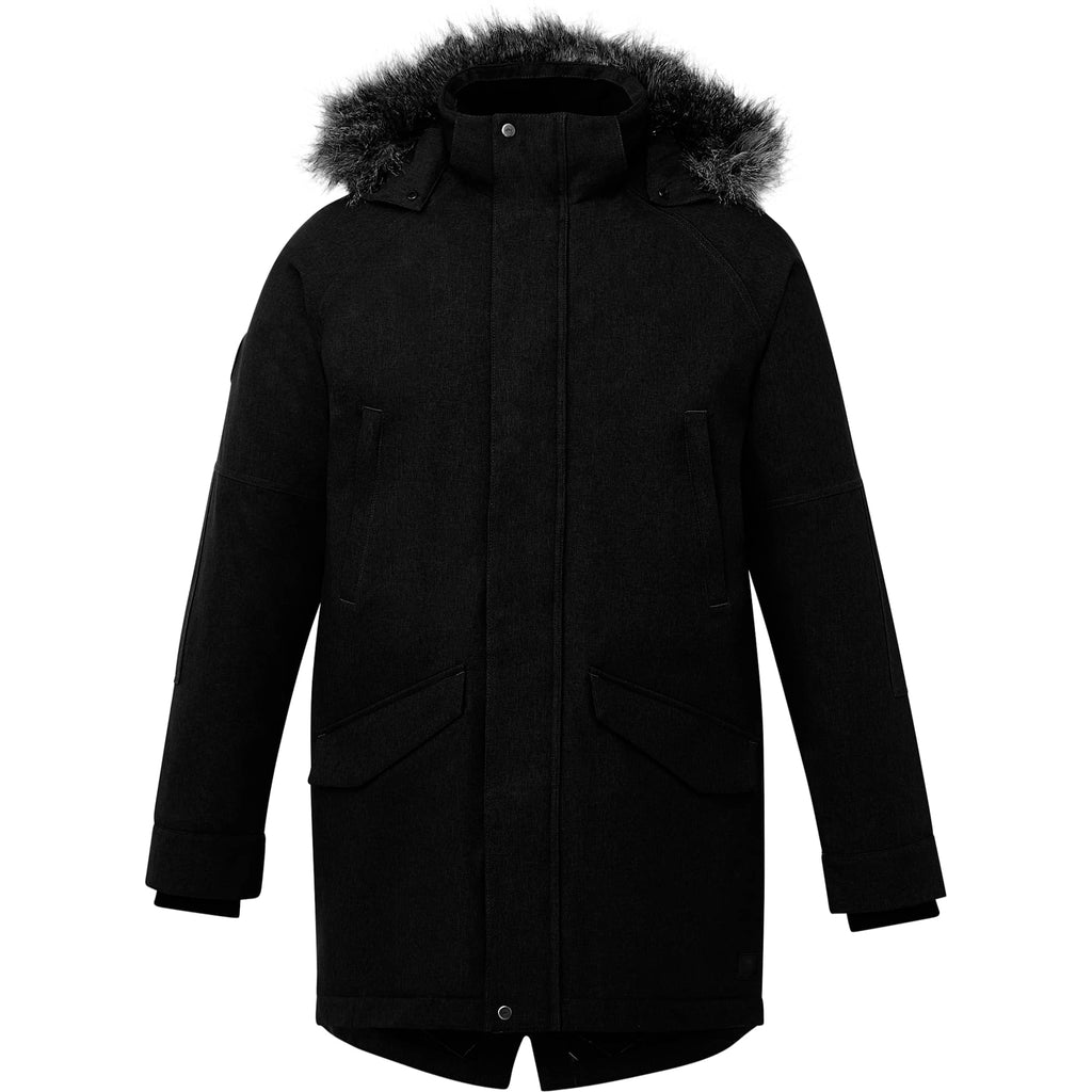 Roots73 Bridgewater Insulated Waterproof Parka for Men Laser Engraving - Black - Front