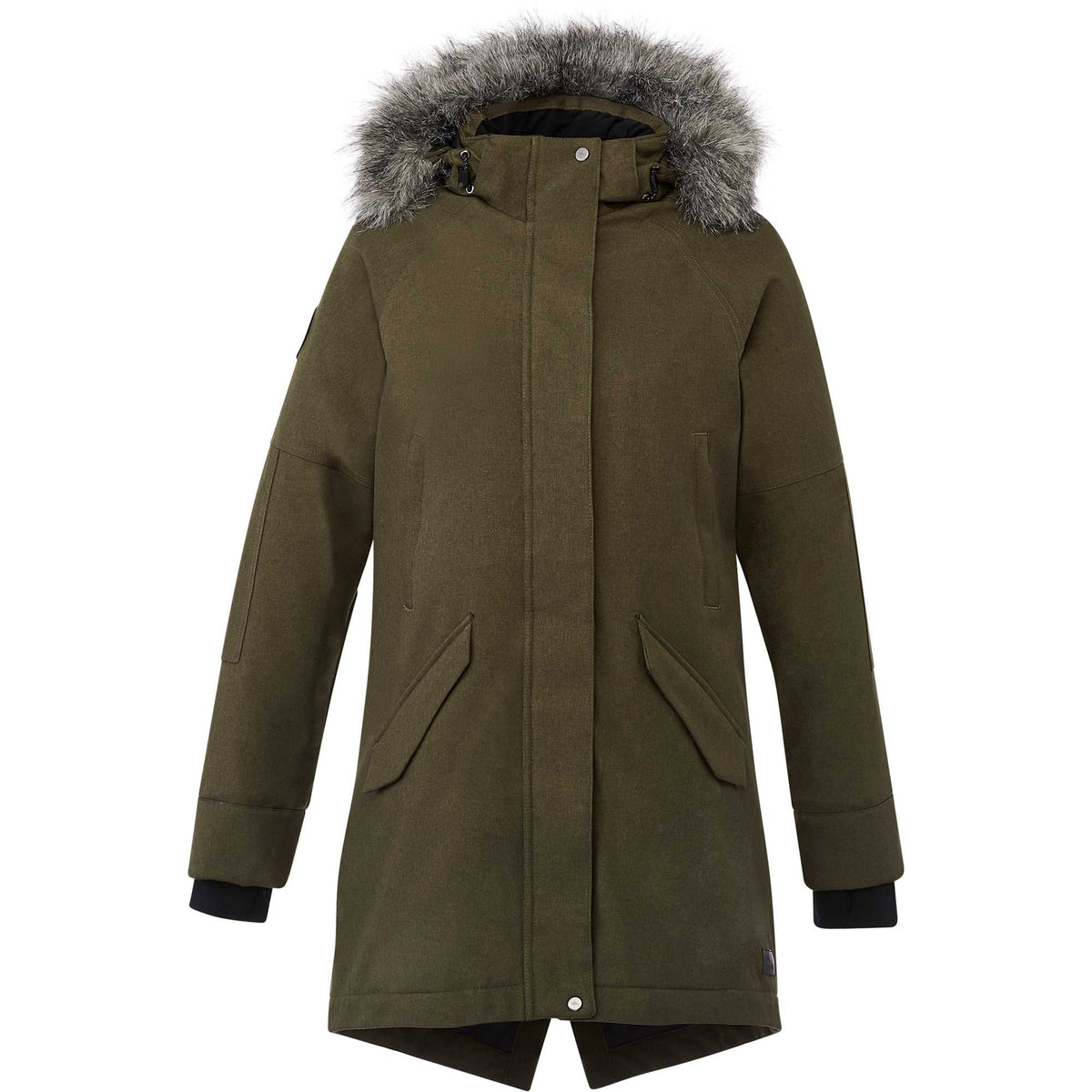 Roots73 Bridgewater Insulated Waterproof Parka for Women Laser Engraving - Loden - Front