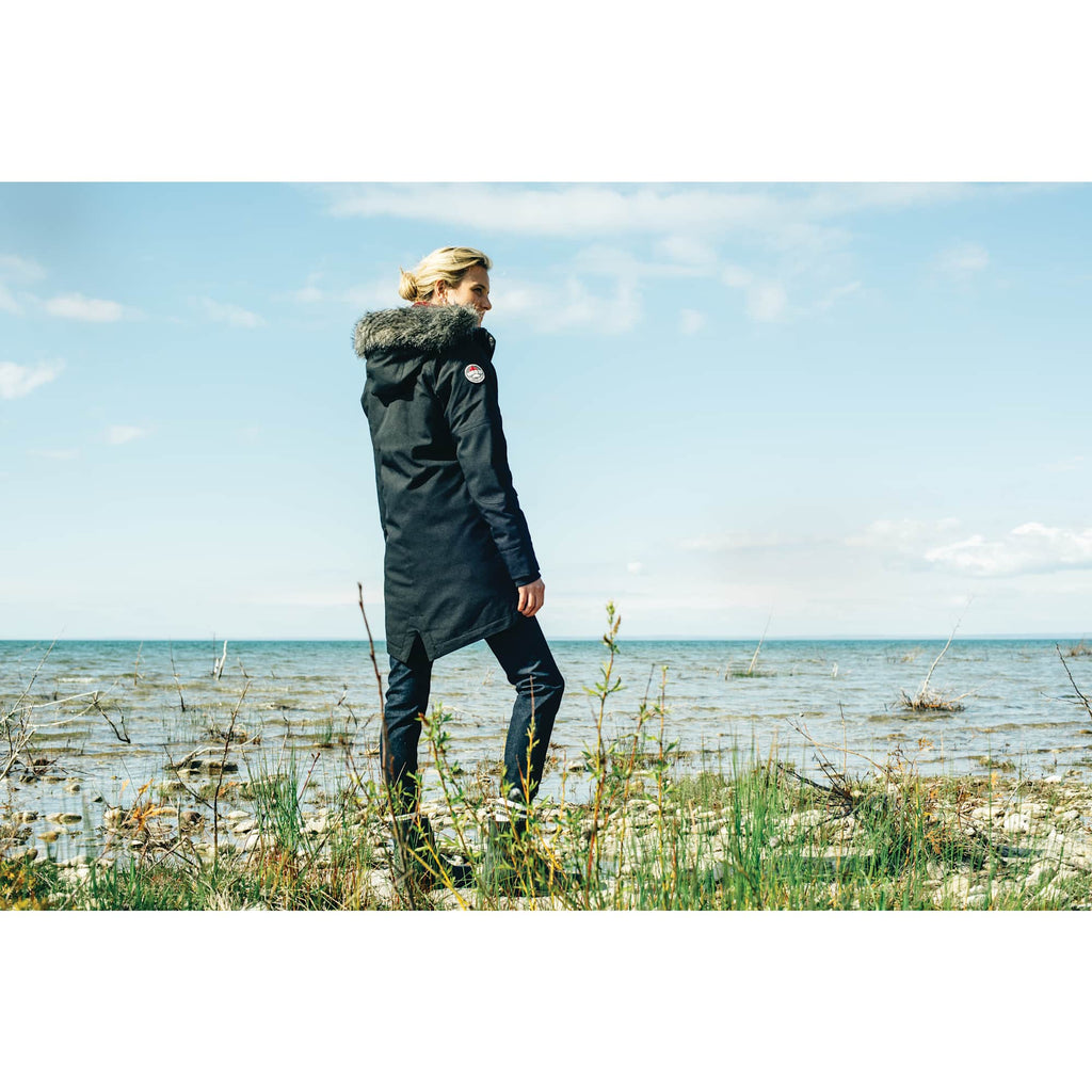 Roots73 Bridgewater Insulated Waterproof Parka for Women Transfer - Black - On Model