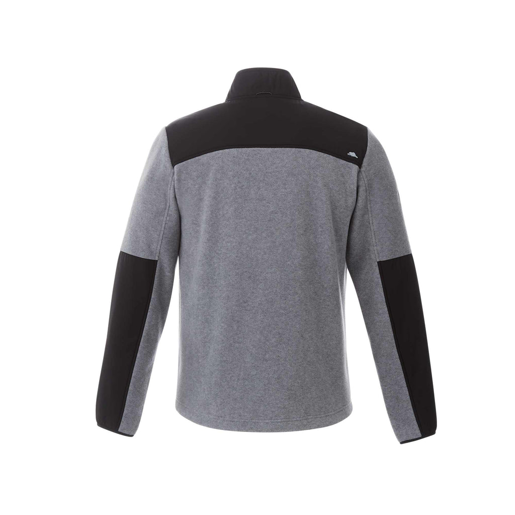 Roots73 Briggspoint Microfleece Full Zip Jacket for Men Embroidery - Charcoal Mix/Black - Back Flat