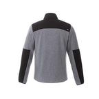 Roots73 Briggspoint Microfleece Full Zip Jacket for Men Laser Engraving - Charcoal Mix/Black - Back Flat