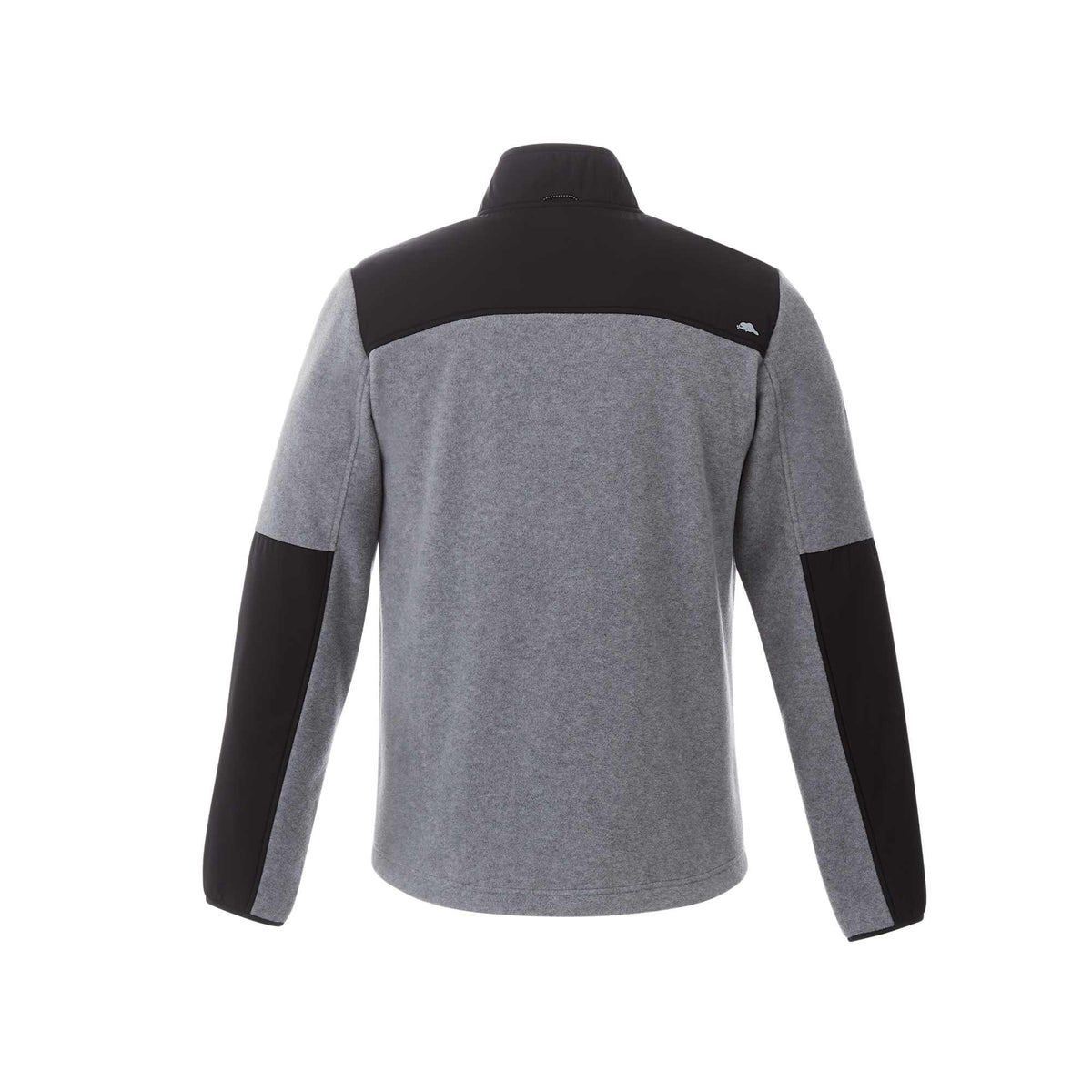 Roots73 Briggspoint Microfleece Full Zip Jacket for Men Laser Engraving - Charcoal Mix/Black - Back Flat
