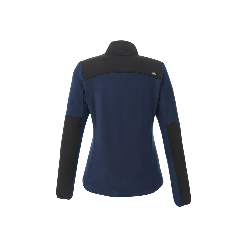 Roots73 Briggspoint Microfleece Full Zip Jacket for Women Embroidery - Atlantic Navy/Black - Back Flat
