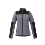 Roots73 Briggspoint Microfleece Full Zip Jacket for Women Embroidery - Charcoal Mix/Black - Front Flat