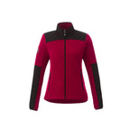 Roots73 Briggspoint Microfleece Full Zip Jacket for Women Embroidery - Dark Red/Black - Front Flat