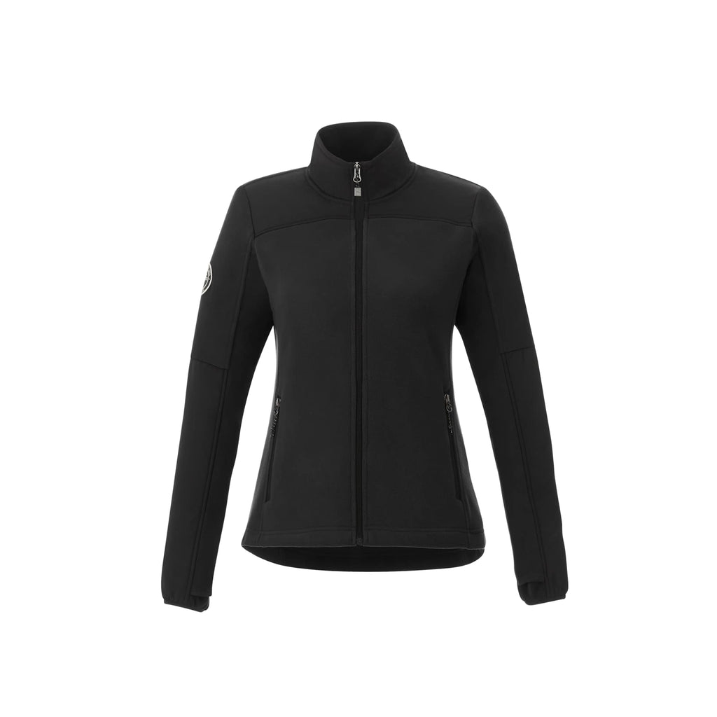 Roots73 Briggspoint Microfleece Full Zip Jacket for Women Laser Engraving - Black/Black - Front Flat