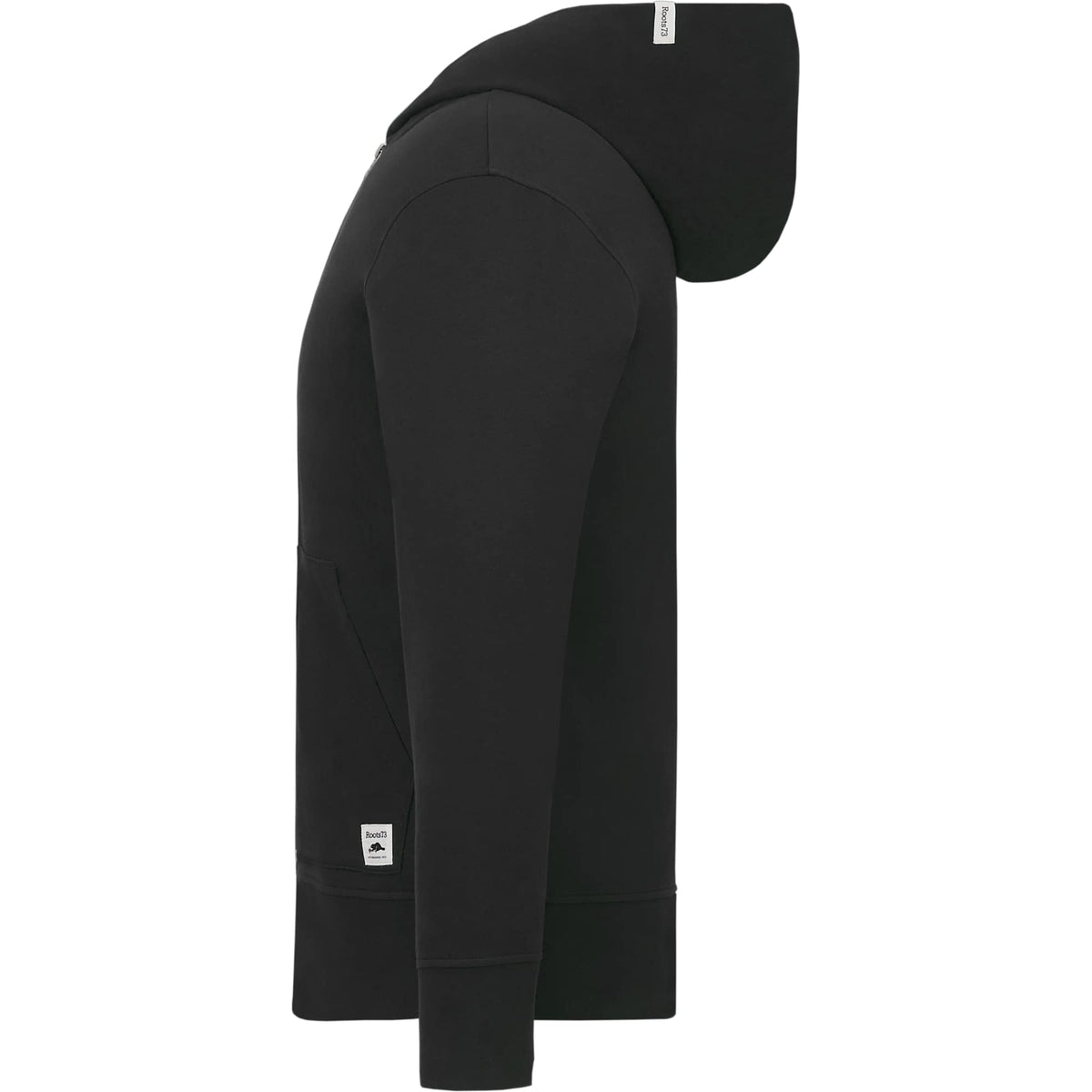 Roots73 Canmore Eco French Terry Full Zip Hoodie for Men Embroidery - Black - Left Side