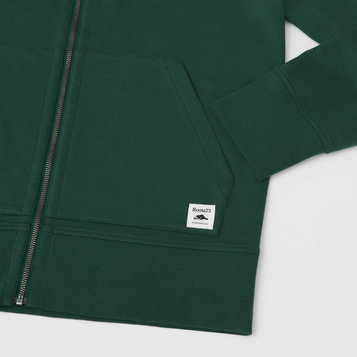 Roots73 Canmore Eco French Terry Full Zip Hoodie for Men Embroidery - Evergreen - Detail 2