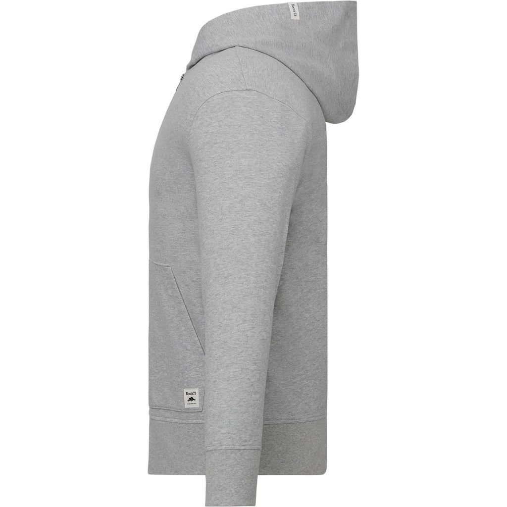 Roots73 Canmore Eco French Terry Full Zip Hoodie for Men Embroidery - Grey Mix - Left Side
