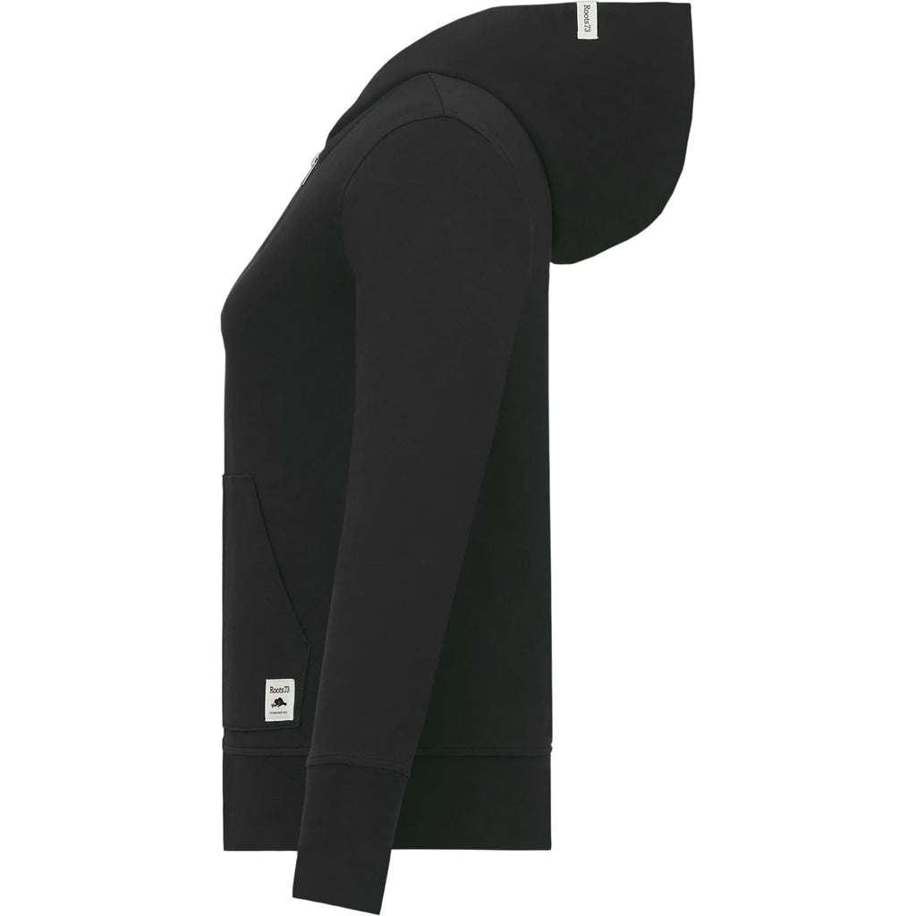 Roots73 Canmore Eco French Terry Full Zip Hoodie for Women Transfer - Black - Left Side