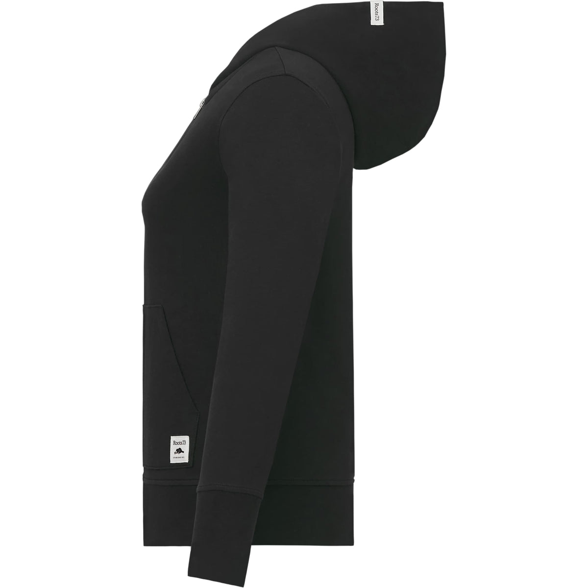 Roots73 Canmore Eco French Terry Full Zip Hoodie for Women Transfer - Black - Left Side