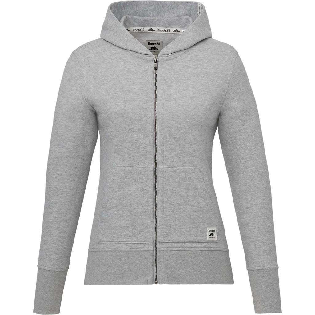 Roots73 Canmore Eco French Terry Full Zip Hoodie for Women Transfer - Grey Mix - Front