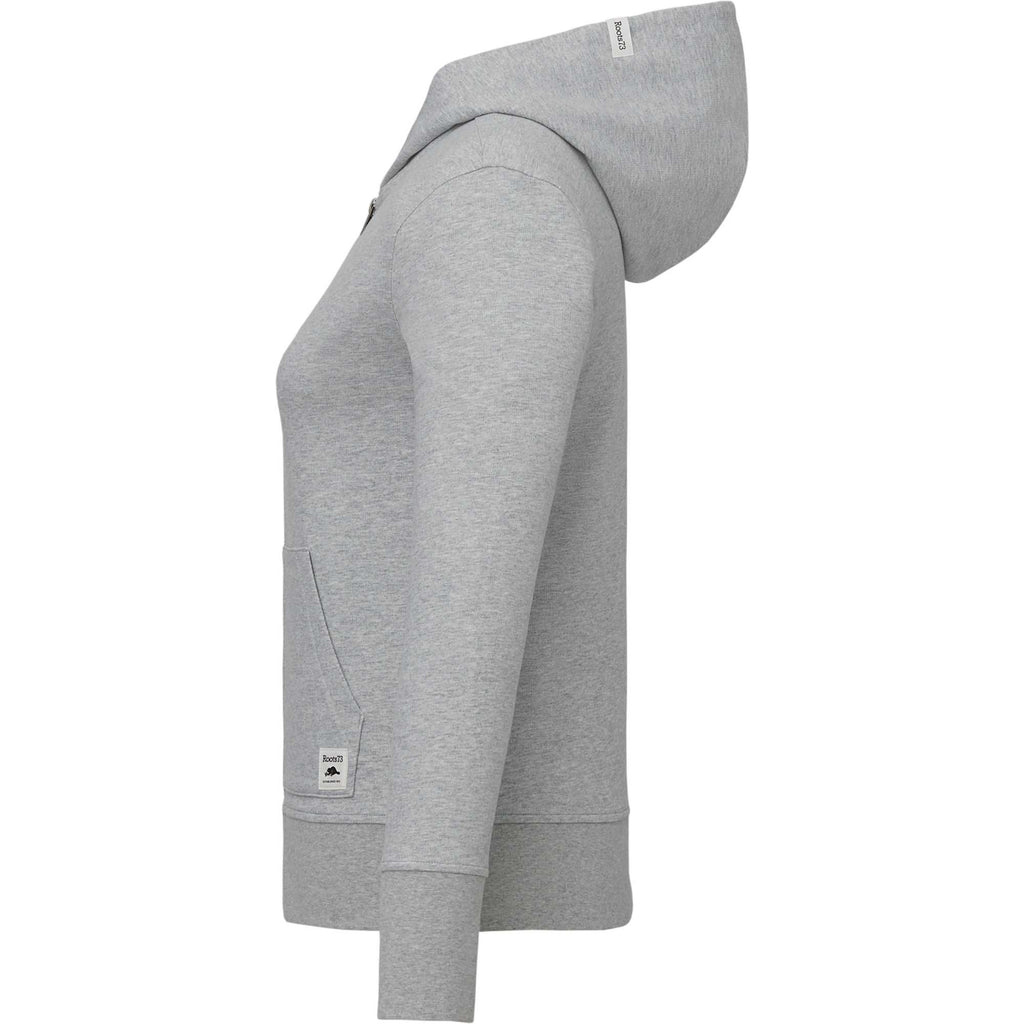 Roots73 Canmore Eco French Terry Full Zip Hoodie for Women Transfer - Grey Mix - Left Side