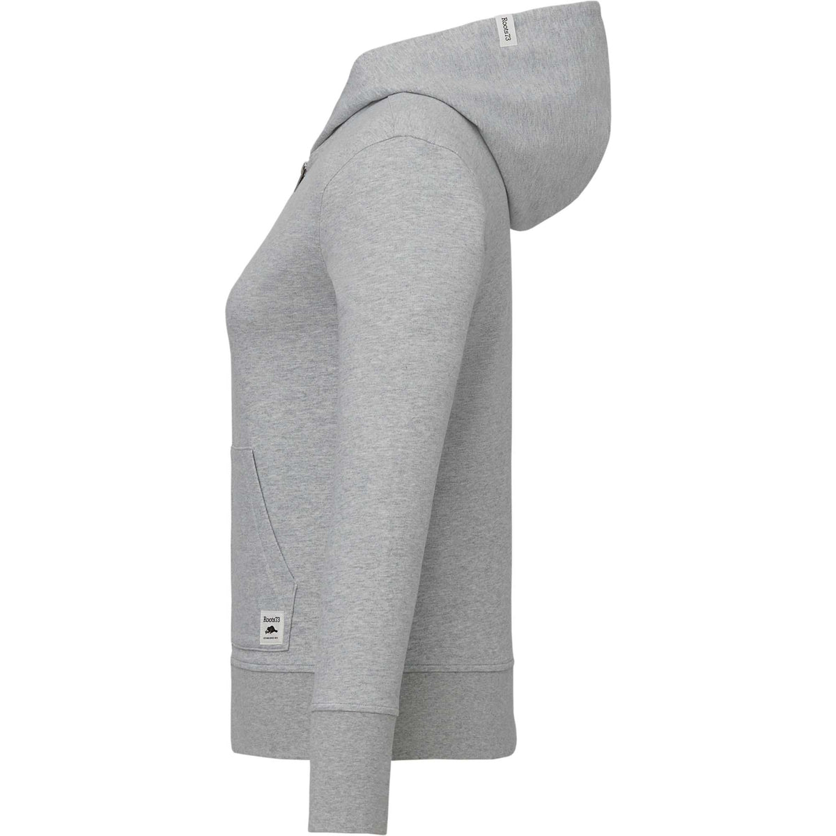 Roots73 Canmore Eco French Terry Full Zip Hoodie for Women Transfer - Grey Mix - Left Side