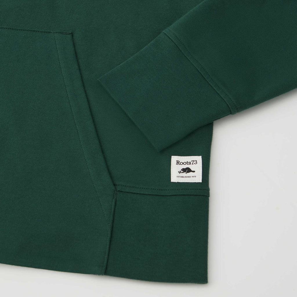 Roots73 Canmore Eco Pullover Hoodie, Unisex Embroidery - Evergreen - Detail 2