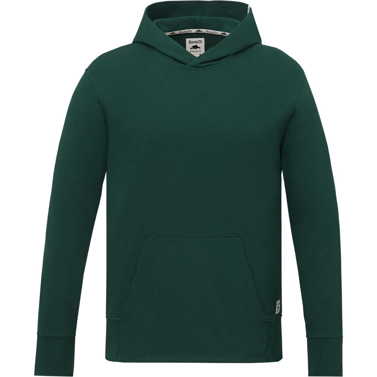 Roots73 Canmore Eco Pullover Hoodie, Unisex Embroidery - Evergreen - Front