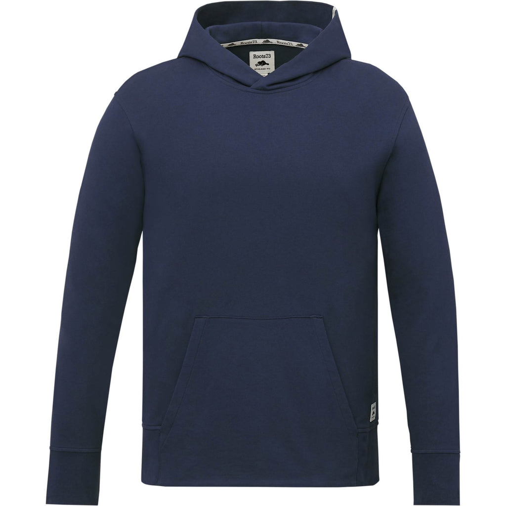 Roots73 Canmore Eco Pullover Hoodie, Unisex Transfer - Indigo Blue - Front