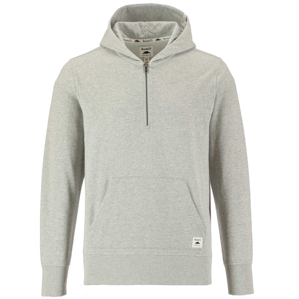 Roots73 Canmore Eco Quarter Zip Hoodie, Unisex Transfer - Grey Mix - Front