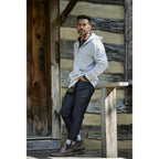 Roots73 Canmore Eco Quarter Zip Hoodie, Unisex Transfer - Grey Mix - Right Angle On Model