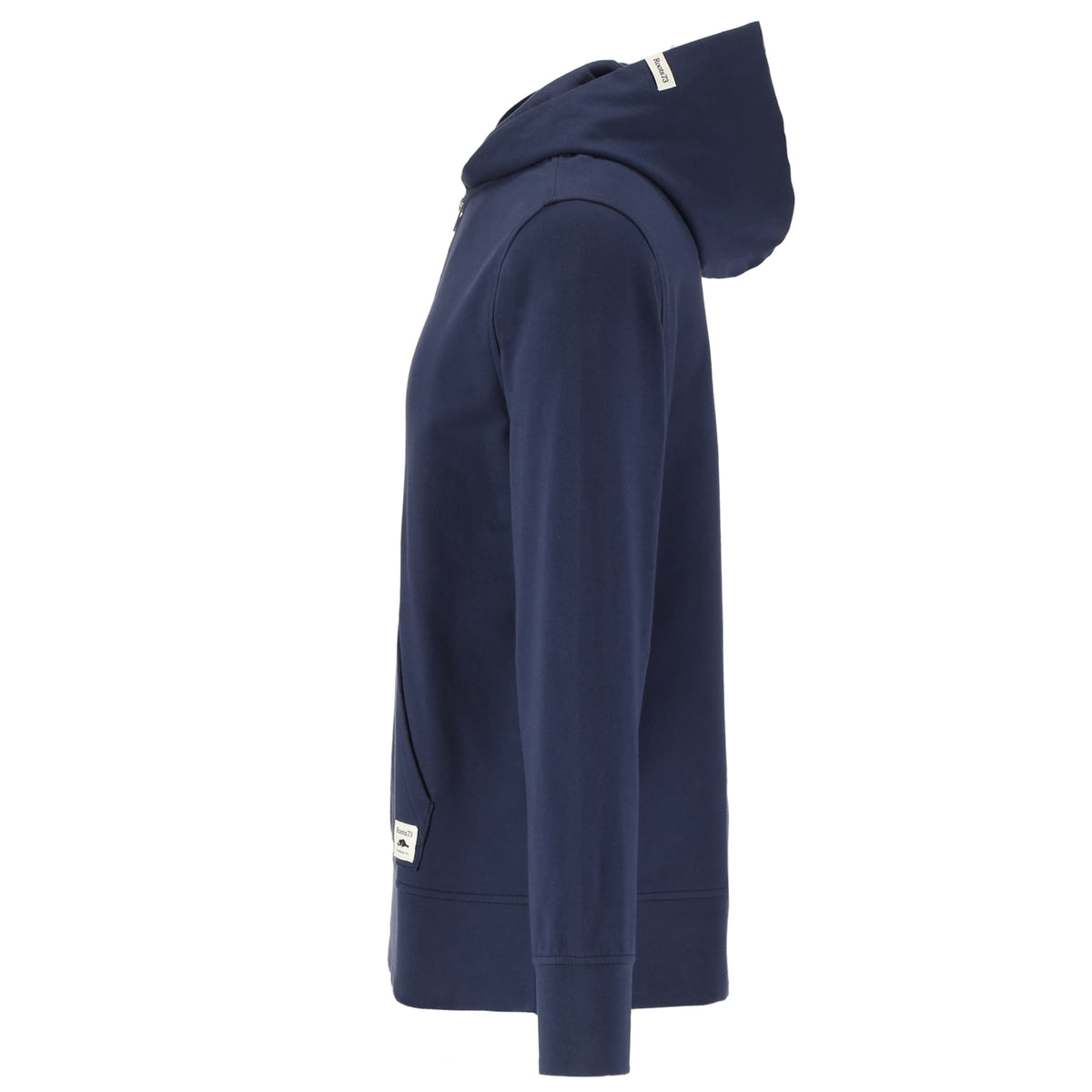 Roots73 Canmore Eco Quarter Zip Hoodie, Unisex Transfer - Indigo Blue - Left Side