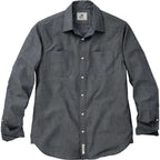 Roots73 Clearwater Long Sleeve Button Up Shirt for Men Transfer - Black Dark - Front Flat