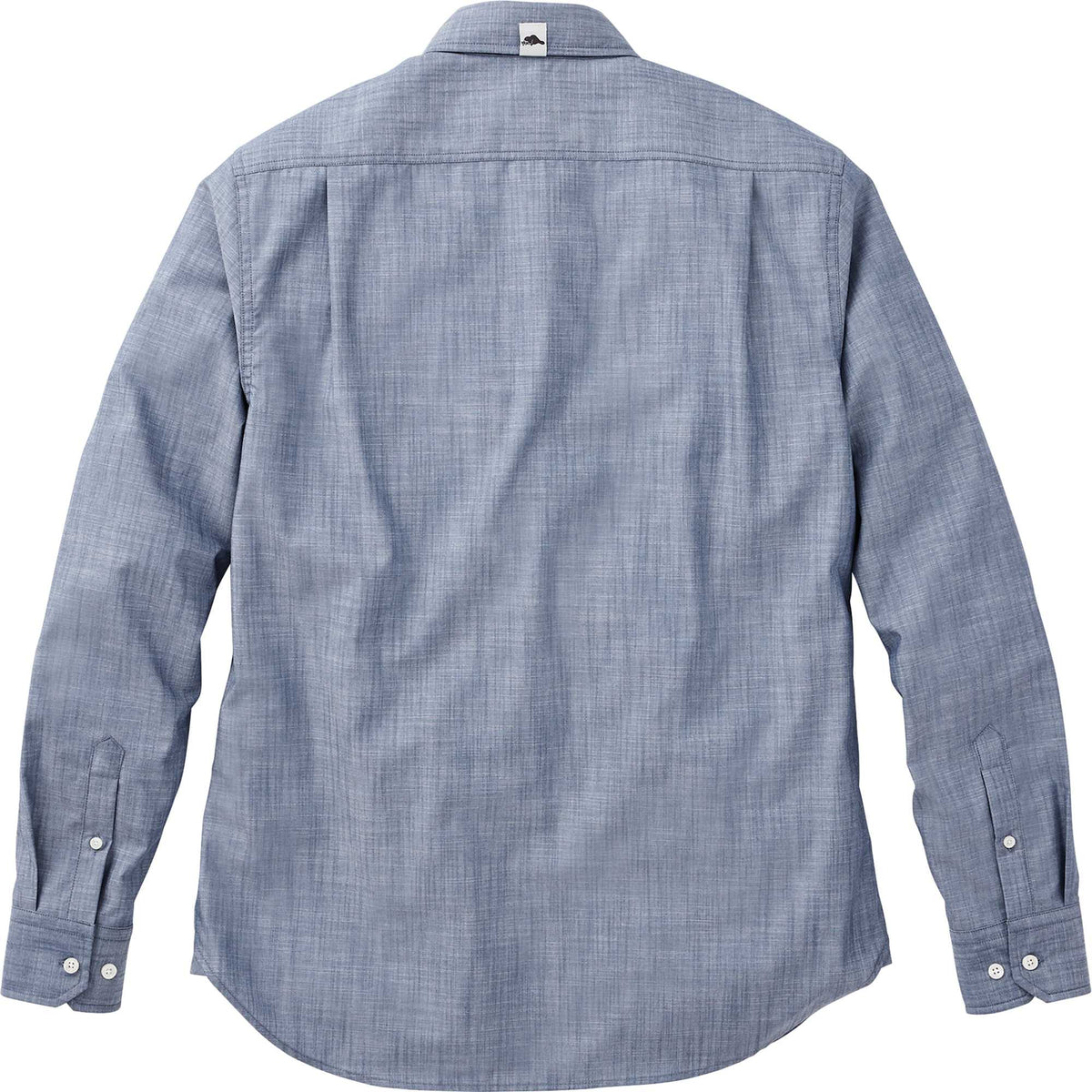Roots73 Clearwater Long Sleeve Button Up Shirt for Men Transfer - Dark Denim - Back Flat
