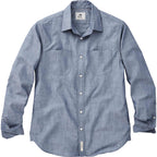 Roots73 Clearwater Long Sleeve Button Up Shirt for Men Transfer - Dark Denim - Front Flat
