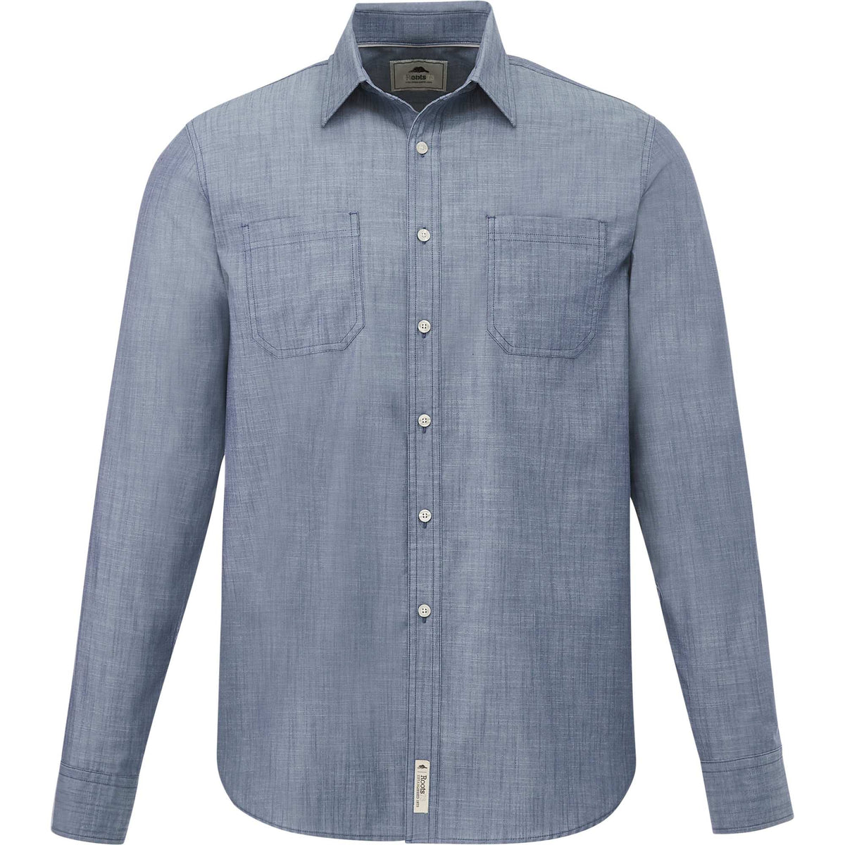 Roots73 Clearwater Long Sleeve Button Up Shirt for Men Transfer - Dark Denim - Front