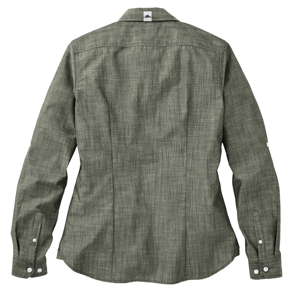 Roots73 Clearwater Slub Poplin Shirt for Women Transfer - Loden - Back Flat