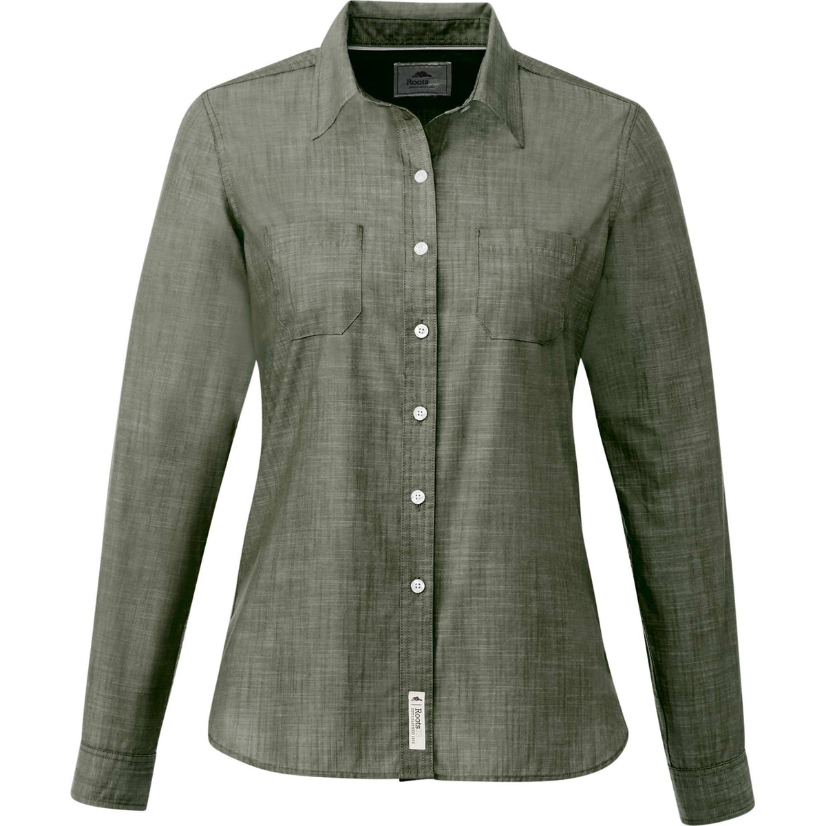 Roots73 Clearwater Slub Poplin Shirt for Women Transfer - Loden - Front
