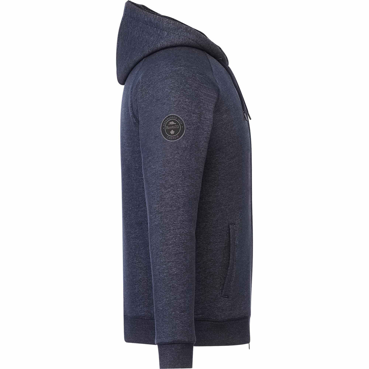 Roots73 Copperbay Sherpa Lined Full Zip Hoodie for Men Embroidery - Atlantic Navy Mix - Right Side
