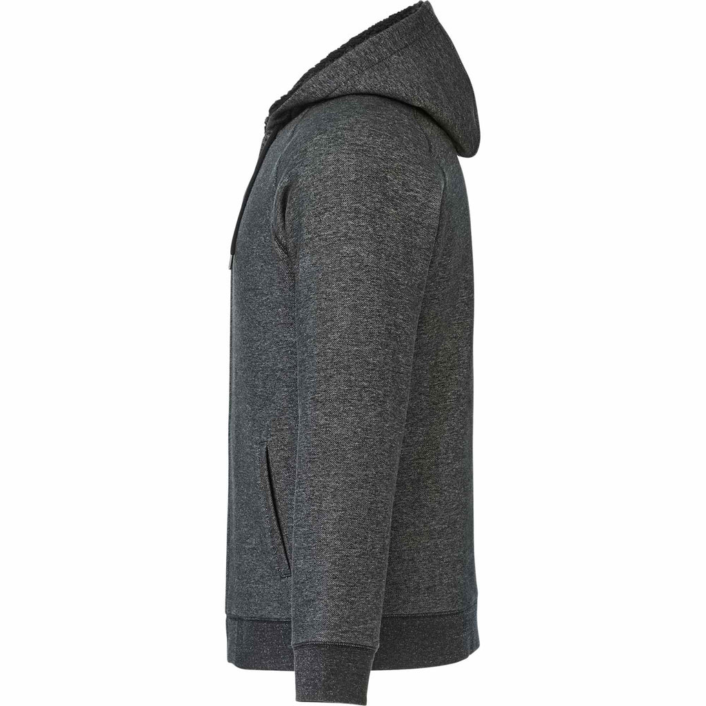 Roots73 Copperbay Sherpa Lined Full Zip Hoodie for Men Embroidery - Black Mix - Left Side
