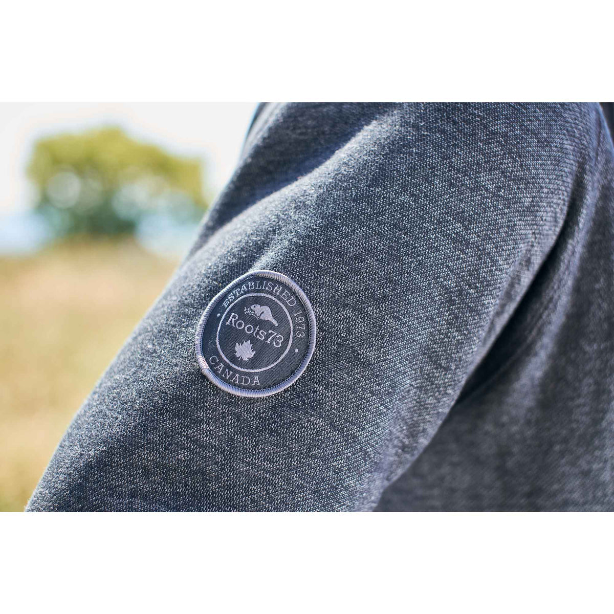 Roots73 Copperbay Sherpa Lined Full Zip Hoodie for Men Embroidery - Black Mix - On Model Detail